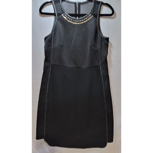 Rebecca Taylor Black Embellished Sleevelss Dress Women's Size 4 - Picture 1 of 6